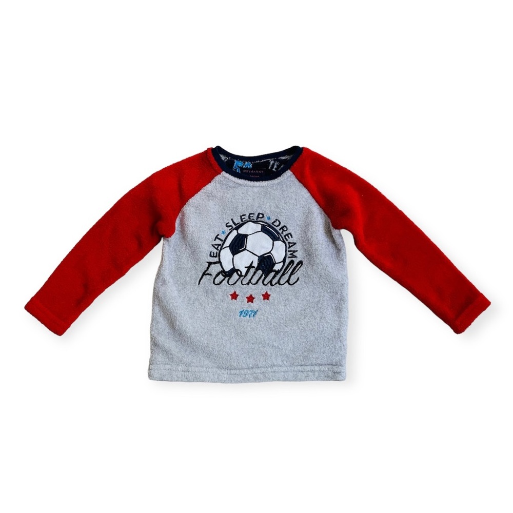 Primark Fuzzy Soccer ⚽️ Sweater Size 3-4 Years